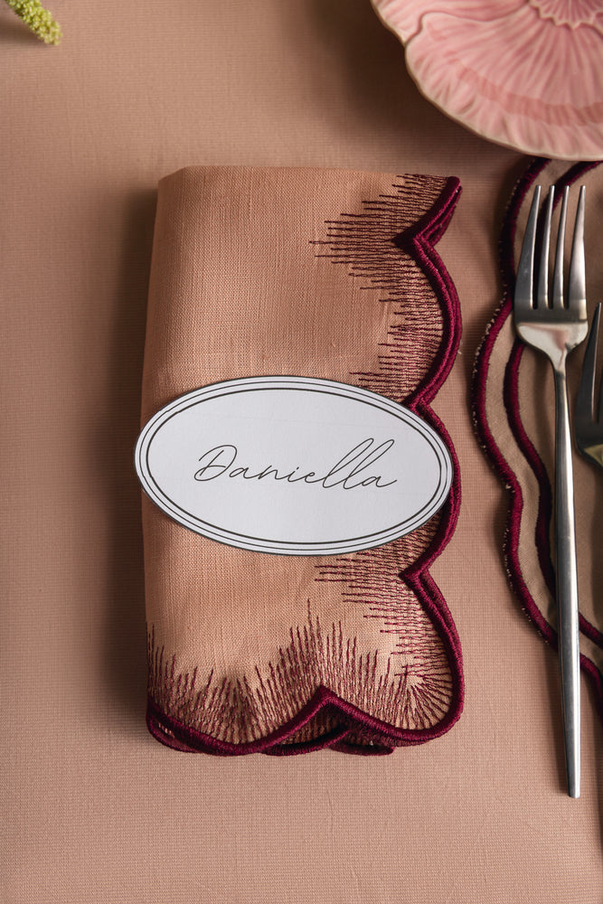 BLUSH BORDEAUX | SCALLOPED NAPKIN (Set of 2)