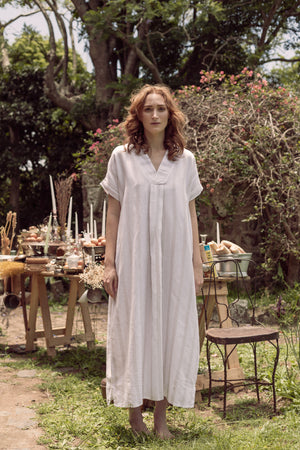 ROSA KAFTAN | STRIPED ECRU & WHITE