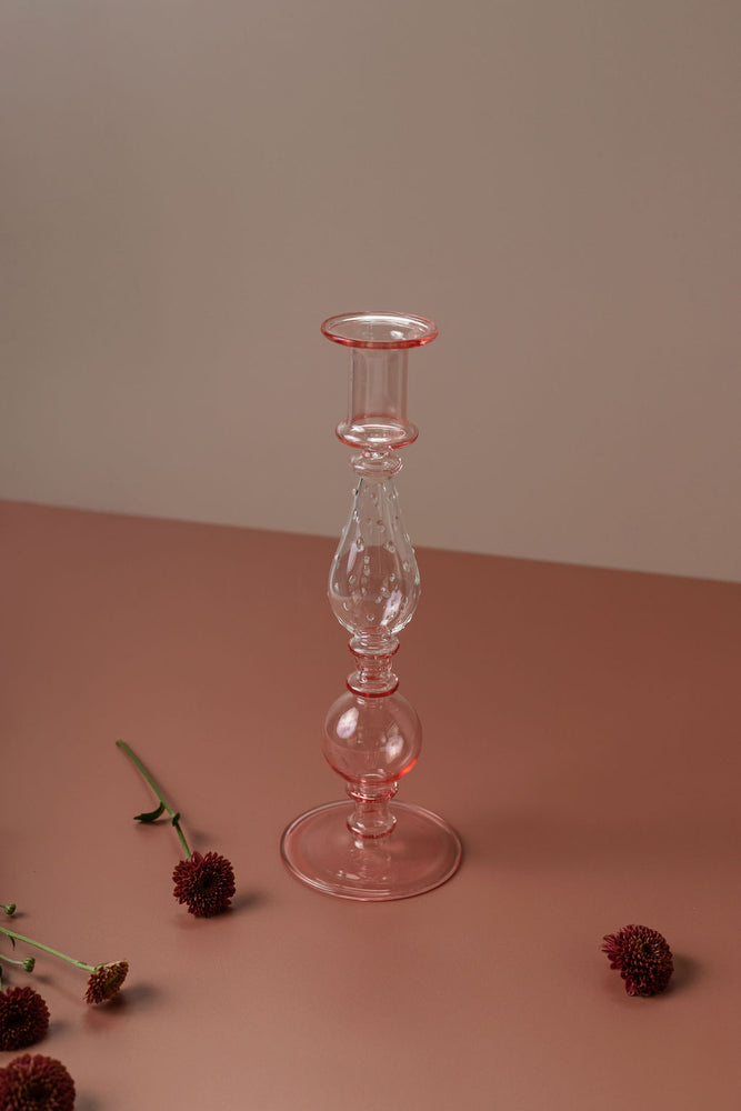 ROSEATE DOTS | GLASS CANDLESTICK