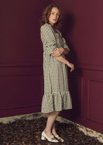 (PRE-ORDER) SELMA | OLIVE GINGHAM DRESS