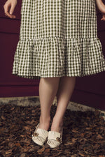 (PRE-ORDER) SELMA | OLIVE GINGHAM DRESS