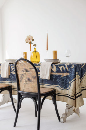Royal Blue Arabic Tablecloth meaning Goodness